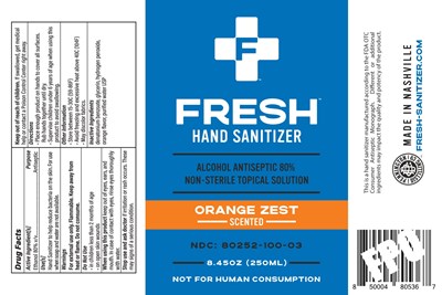 250ml Label (Fresh Sanitizer Hand Sanitizer Label Ndc 80252 100 03 250ml)